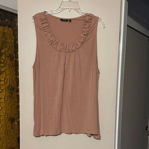 Apt. 9 Ruffled Neck Tank Top - Blush